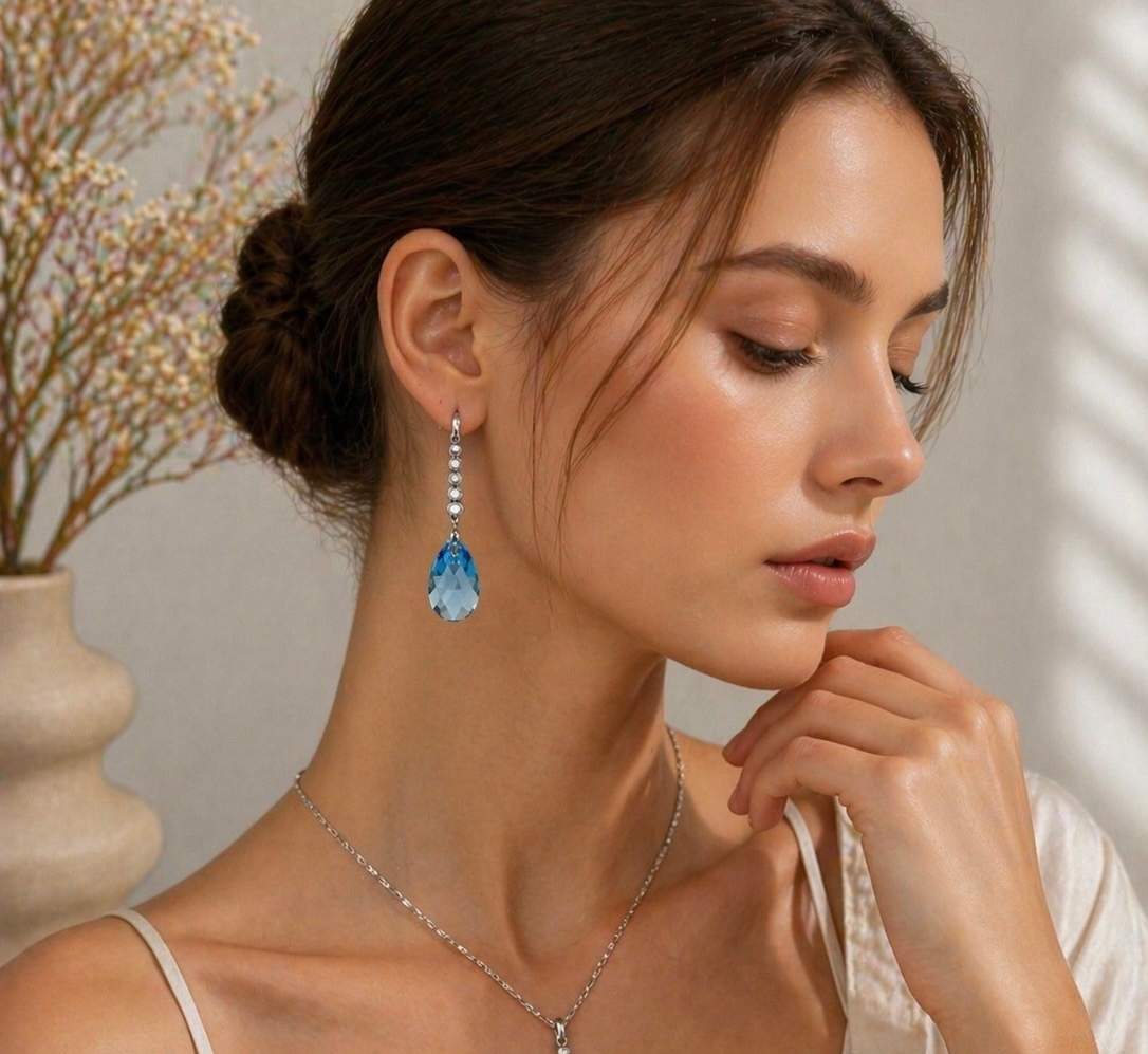 Серьги с кристаллами Swarovski