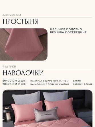 Комплект постельного белья Сатин Velvet Premium/Вельвет Премиум с Одеялом
					VP002